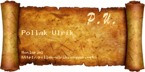 Pollak Ulrik névjegykártya